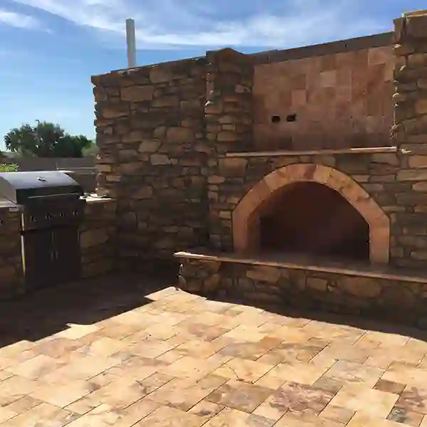 pavers fireplace